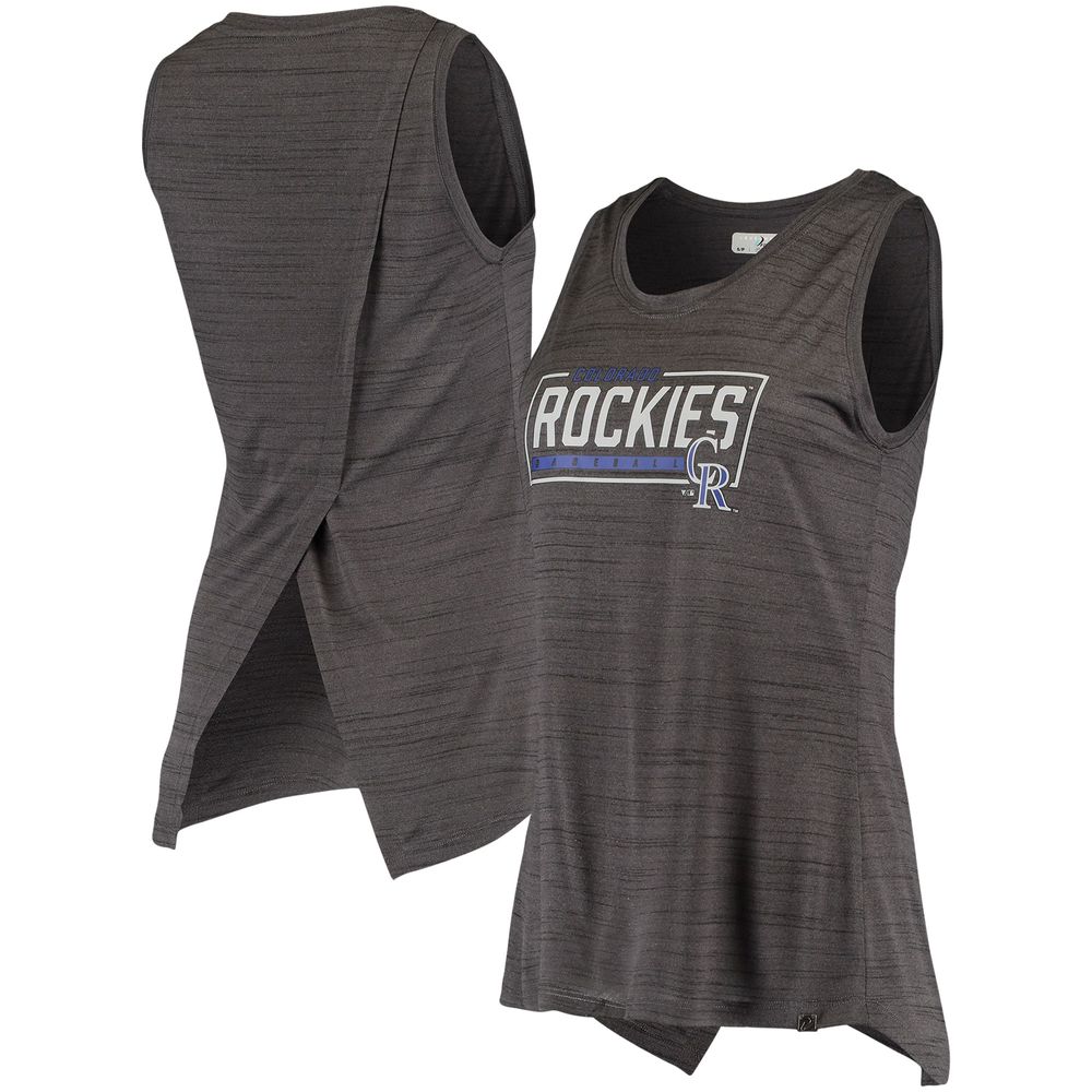 Colorado Rockies Levelwear Women's Freedom Farm Tank Top - Heather Black