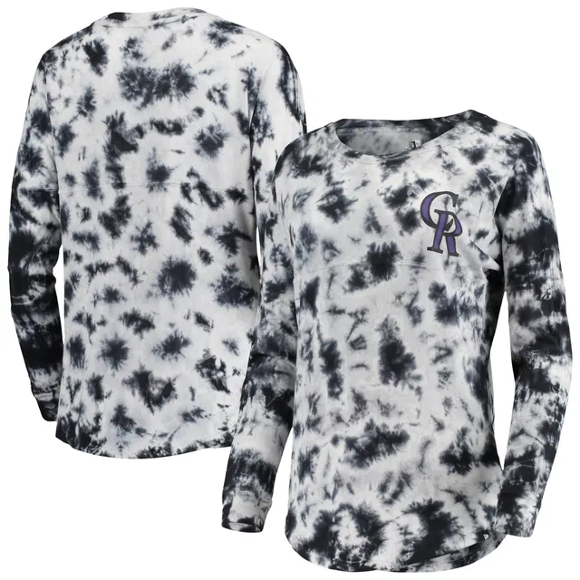 New Era Women's New Era Navy Washington Nationals Tie-Dye Cropped Long  Sleeve T-Shirt