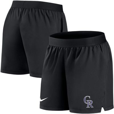 Women's Nike Black Colorado Rockies Authentic Collection Flex Vent Max Performance Shorts