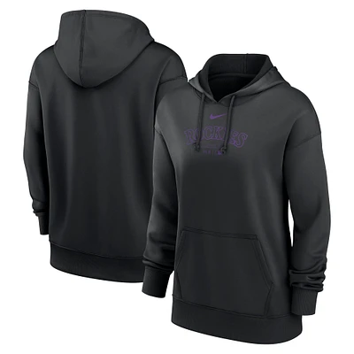 Women's Nike Black Colorado Rockies Authentic Collection Performance Pullover Hoodie