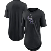 T-shirt Nike noir pour femme Colorado Rockies Mascot Outline Weekend Tri-Blend