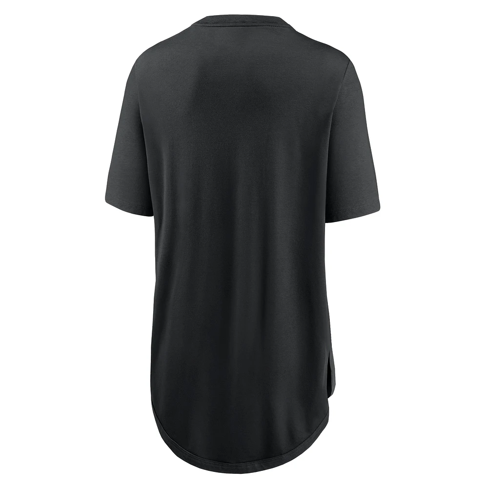 T-shirt Nike noir pour femme Colorado Rockies Mascot Outline Weekend Tri-Blend