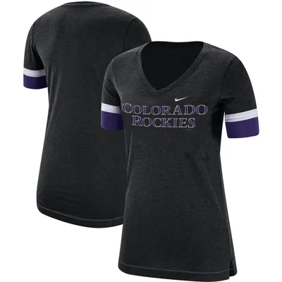 Colorado Rockies Nike Women's Mesh V-Neck T-Shirt - Black