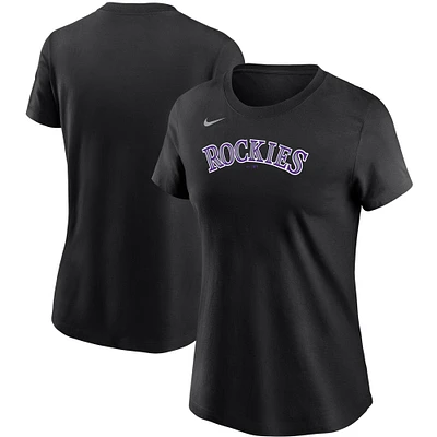 Women's Nike Black Colorado Rockies Wordmark T-Shirt