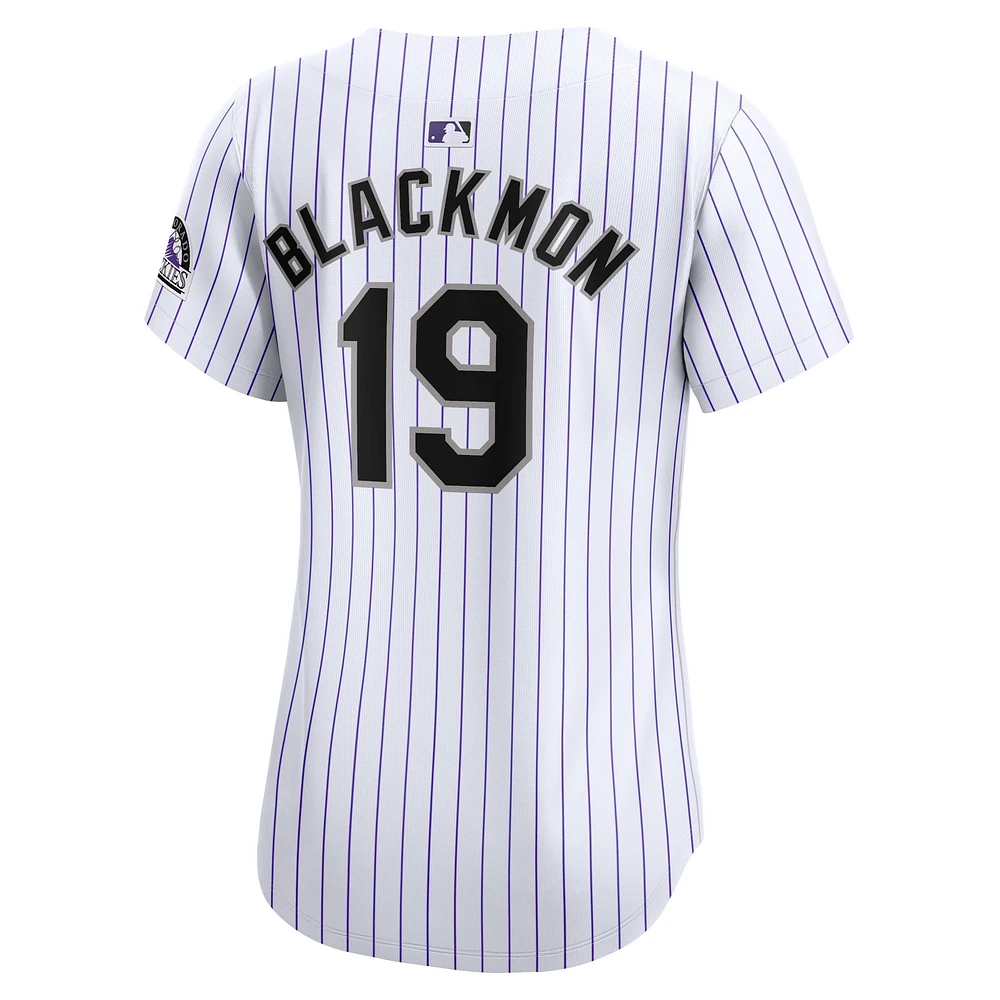 Maillot de joueur Nike Charlie Blackmon blanc Colorado Rockies Home Limited pour femme