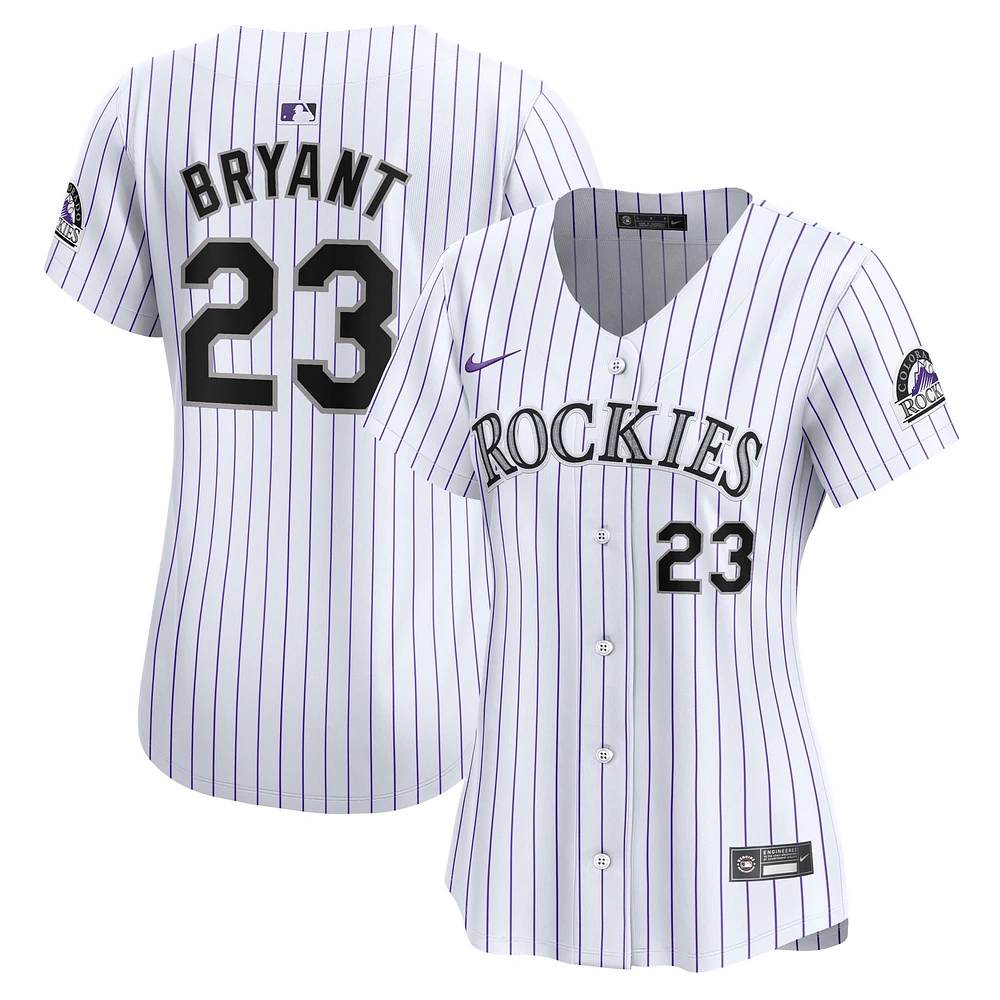 Maillot de joueur Nike Kris Bryant blanc Colorado Rockies Home Limited pour femme