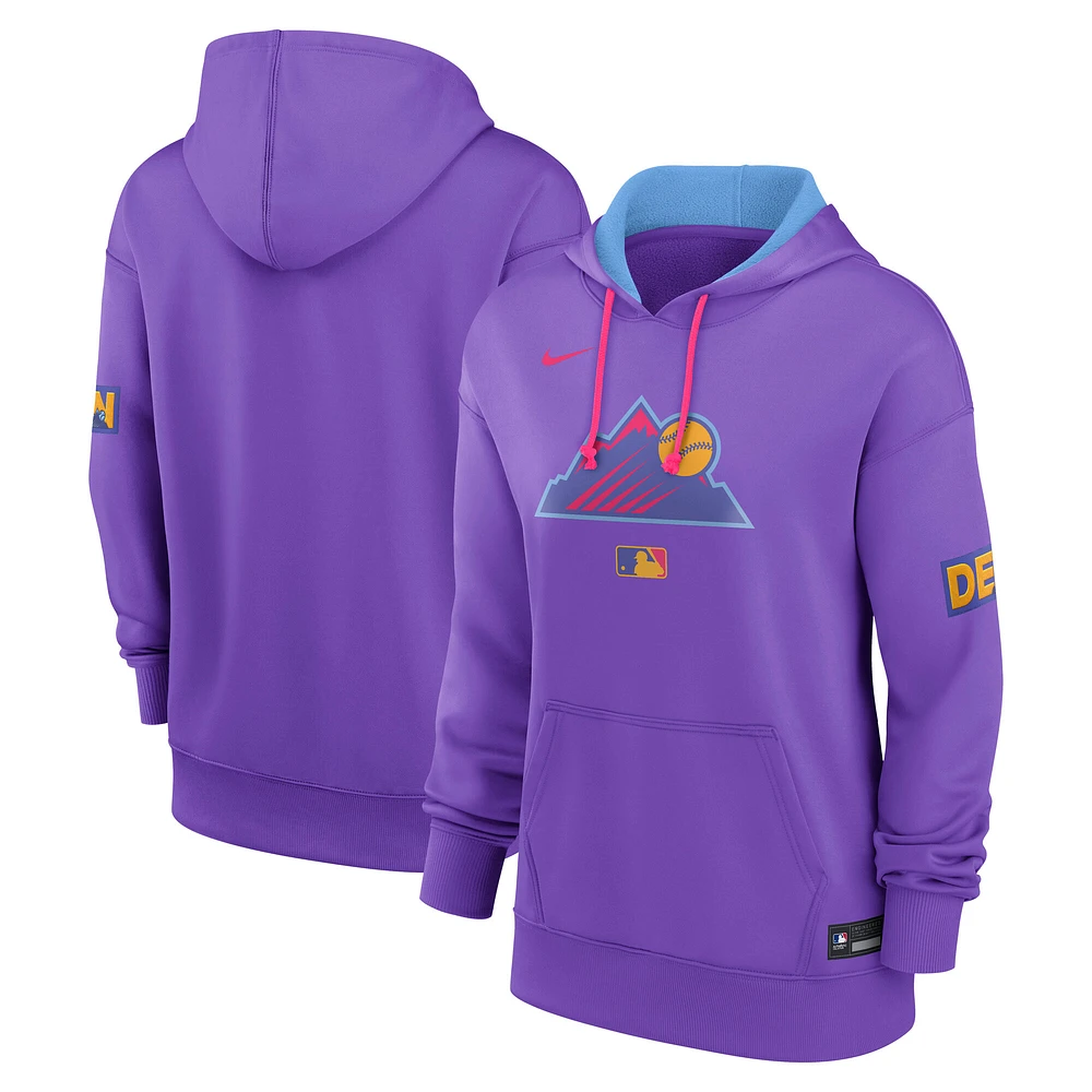 Women's Nike  Purple Colorado Rockies 2025 City Connect Authentic Collection Pullover Hoodie