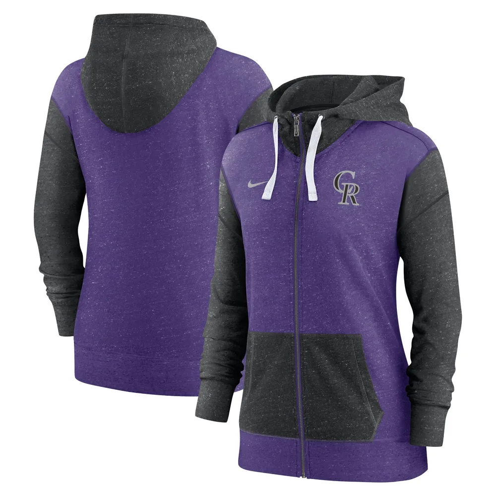 Sweat à capuche entièrement zippé pour femme Colorado Rockies Nike pourpre