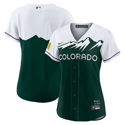 Maillot Femme Nike Colorado Rockies City Connect Replica Blanc/Vert Forêt