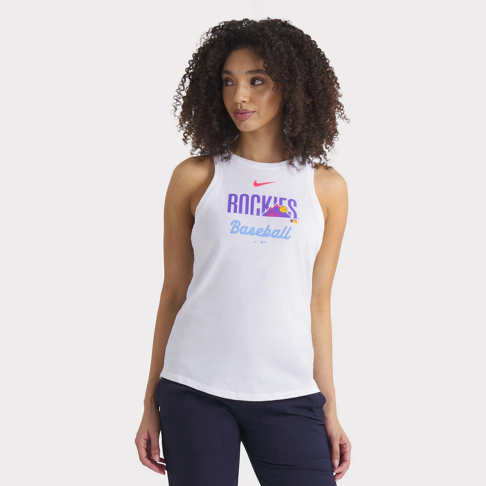 Débardeur Nike blanc à col montant City Connect Tri-Code Colorado Rockies 2025 pour femme
