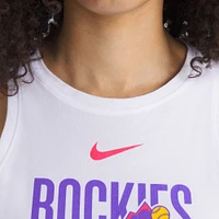 Débardeur Nike blanc à col montant City Connect Tri-Code Colorado Rockies 2025 pour femme