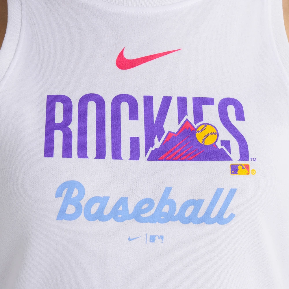 Débardeur Nike blanc à col montant City Connect Tri-Code Colorado Rockies 2025 pour femme