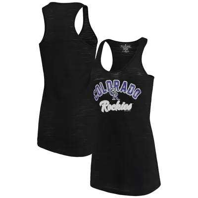 Colorado Rockies Levelwear Women's Freedom Farm Tank Top - Heather Black