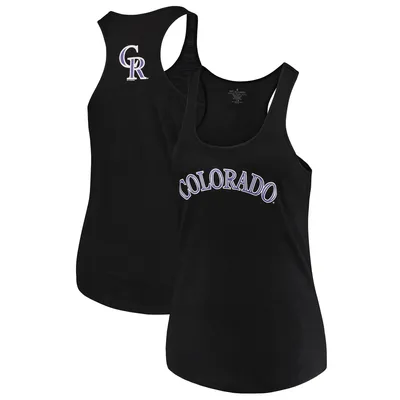 Colorado Rockies Soft as a Grape Women's Plus Swing for the Fences Racerback Tank Top - Black