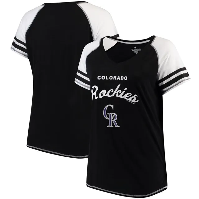 Colorado Rockies Soft as a Grape Women's Plus Size V-Neck Jersey T-Shirt -  Gray