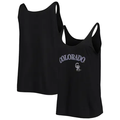 Colorado Rockies Soft as a Grape Women's Slouchy Tank Top - Black