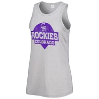 Women's Soft as a Grape Gray Colorado Rockies Tri-Blend Tank Top