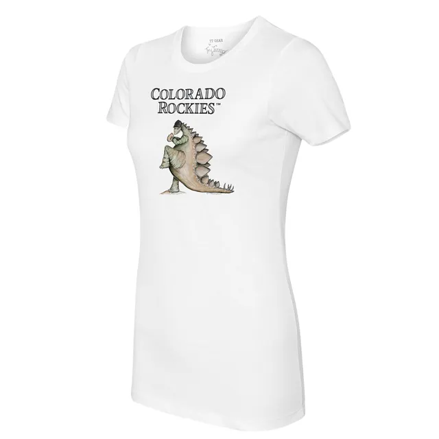 Profile Women's White/Black Colorado Rockies Plus Size Colorblock T-Shirt