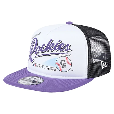 Casquette Snapback rétro 9FIFTY blanche des Rockies du Colorado de New Era pour jeunes