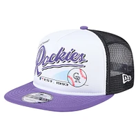 Casquette Snapback rétro 9FIFTY blanche des Rockies du Colorado de New Era pour jeunes
