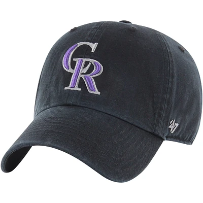 Youth '47 Black Colorado Rockies Clean Up Adjustable Hat