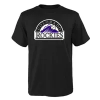 Colorado Rockies Youth Distressed Logo T-Shirt - Purple