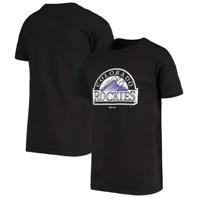 Colorado Rockies Youth Team Primary Logo T-Shirt - Black