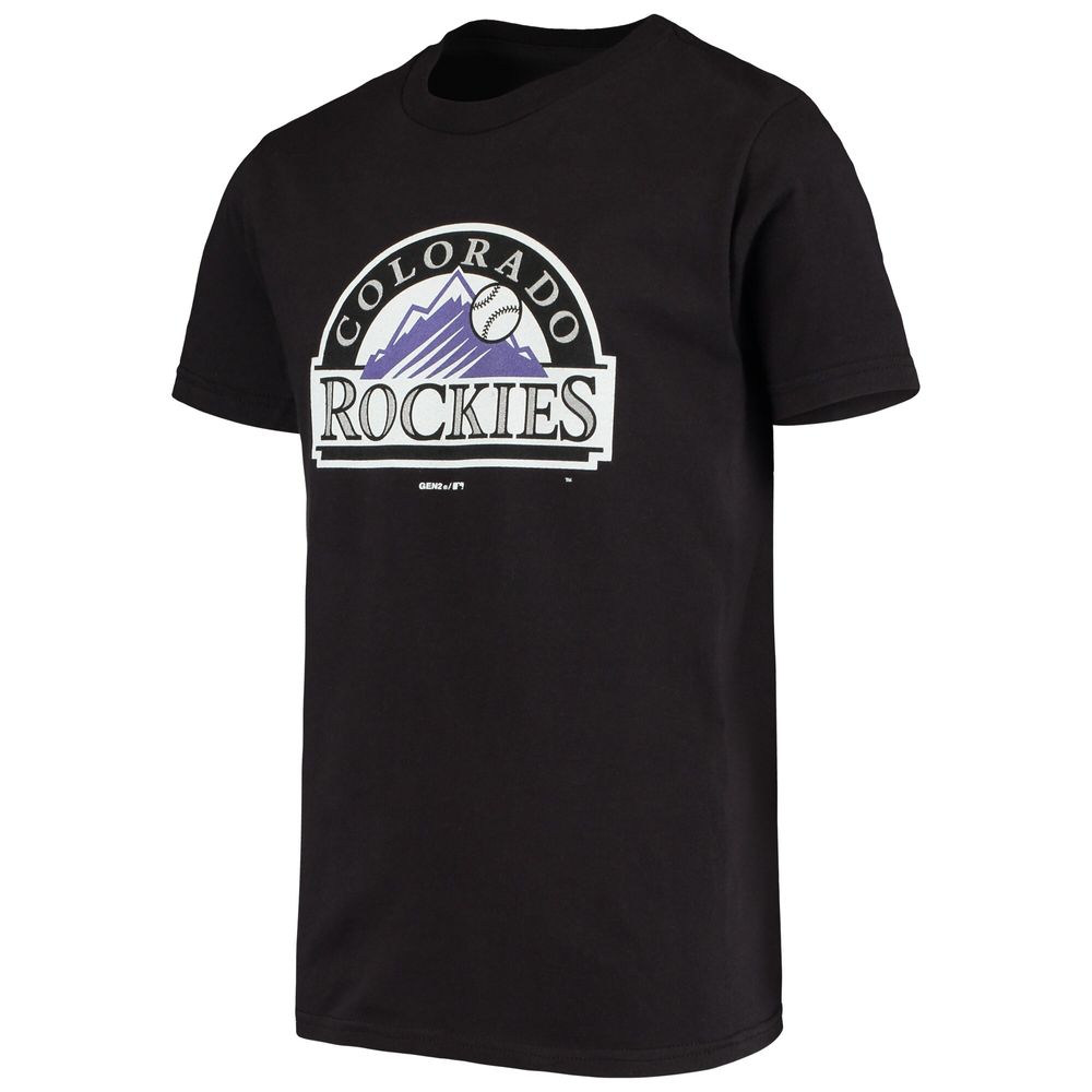 Youth Black Colorado Rockies Primary Logo Team T-Shirt