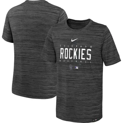 Colorado Rockies Nike Youth Authentic Collection Velocity Practice Performance T-Shirt - Black