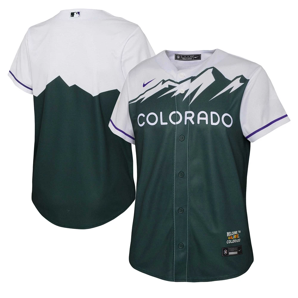 Maillot d'équipe réplique Nike Colorado Rockies City Connect pour jeune, vert