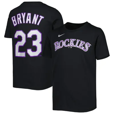 T-shirt avec nom et numéro du joueur Nike Kris Bryant Colorado Rockies pour jeune, noir