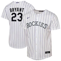 Maillot de joueur Nike Kris Bryant blanc pour jeunes Colorado Rockies Home Replica 2.0