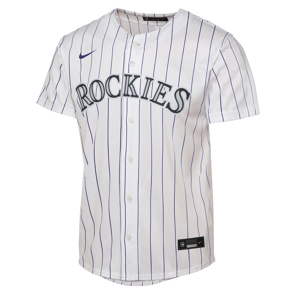Maillot de joueur Nike Kris Bryant blanc pour jeunes Colorado Rockies Home Replica 2.0