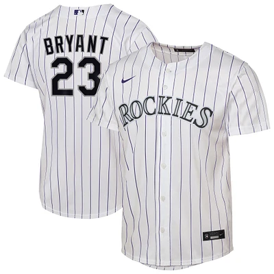 Maillot de joueur Nike Kris Bryant blanc pour jeunes Colorado Rockies Home Replica 2.0