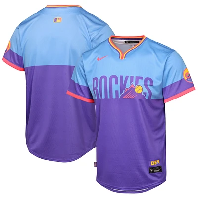 Maillot Nike City Connect Limited violet/bleu clair pour jeune Colorado Rockies 2025