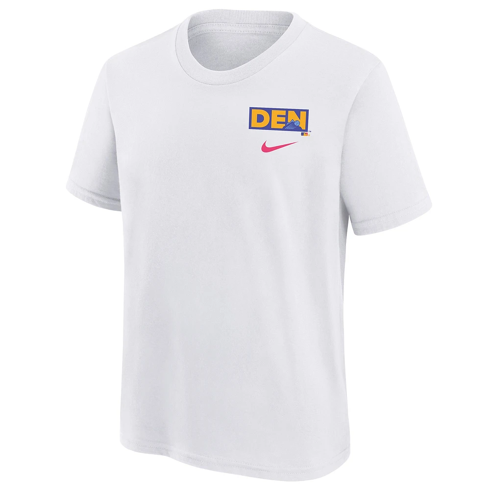 Youth Nike  White Colorado Rockies 2025 City Connect T-Shirt