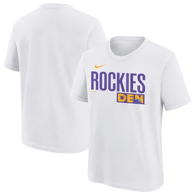 Youth Nike  White Colorado Rockies 2025 City Connect Wordmark T-Shirt