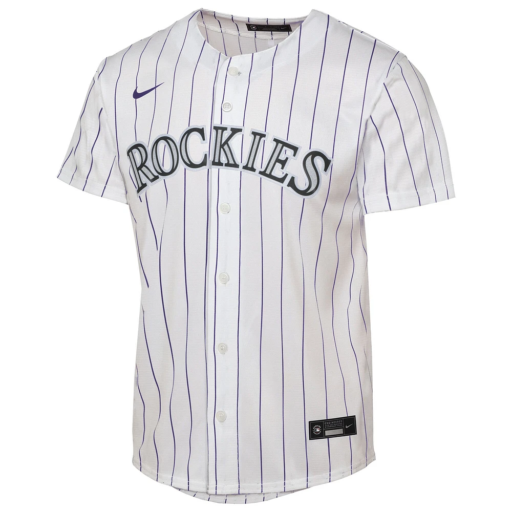 Maillot Nike blanc pour jeunes Colorado Rockies Domicile Réplique 2.0