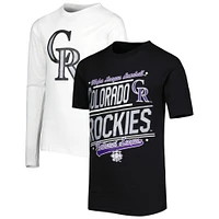 Youth Stitches Black/White Colorado Rockies Combo T-Shirt Set