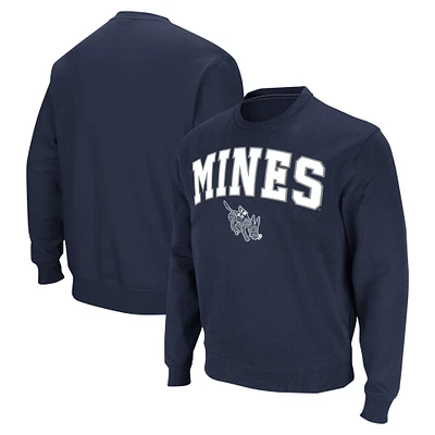 Men's Colosseum Navy Colorado School of Mines Orediggers Arch & Logo Pullover Sweatshirt