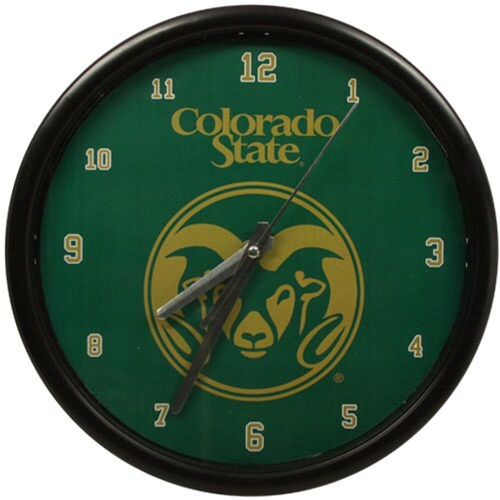 Colorado State Rams Black Rim Basic Clock