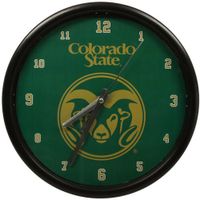 Colorado State Rams Black Rim Basic Clock