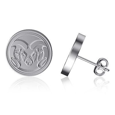 Dayna Designs Colorado State Rams Team Logo Silver Post Earrings