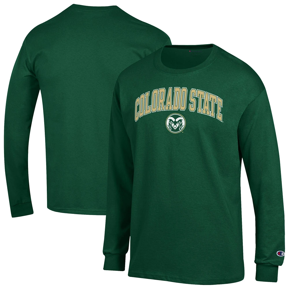 Men's Champion  Green Colorado State Rams Arch Over Logo Long Sleeve T-Shirt