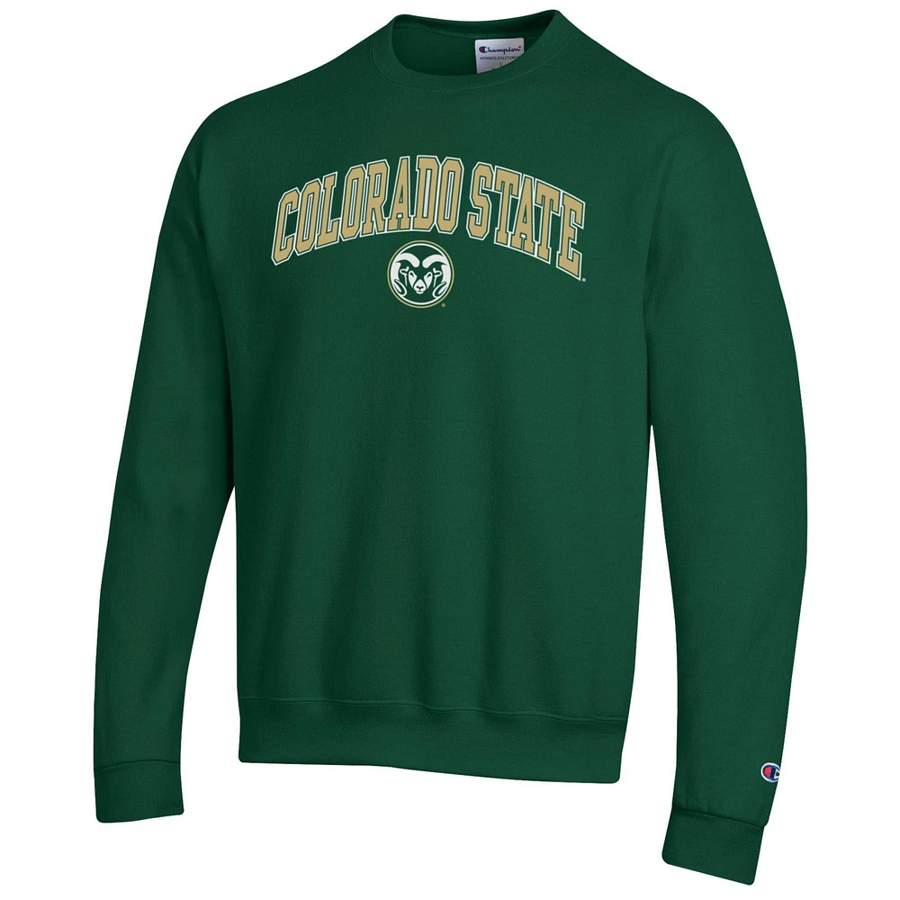 Men's Champion  Green Colorado State Rams Arch Over Logo Pullover Sweatshirt
