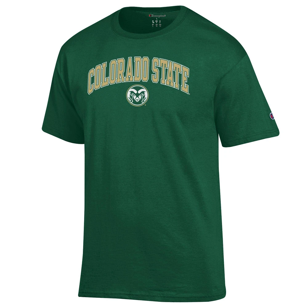Men's Champion  Green Colorado State Rams Arch Over Logo T-Shirt