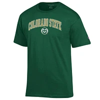 Men's Champion  Green Colorado State Rams Arch Over Logo T-Shirt