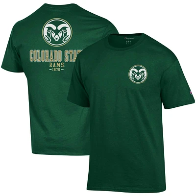 T-shirt vert champion pour homme Colorado State Rams Stack 2-Hit