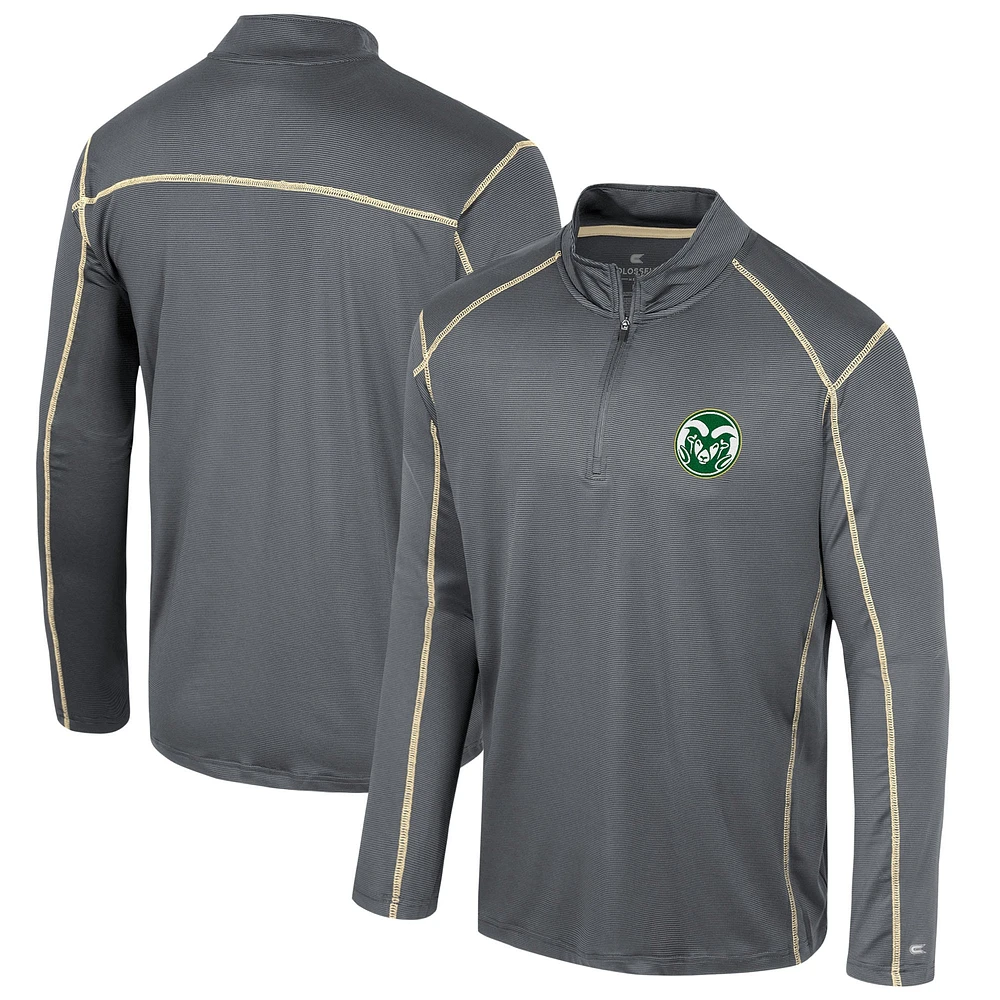 Coupe-vent à quart de zip Colosseum noir Colorado State Rams Cameron pour hommes