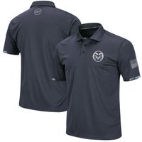 Men's Colosseum Charcoal Colorado State Rams OHT Military Appreciation Digital Camo Polo